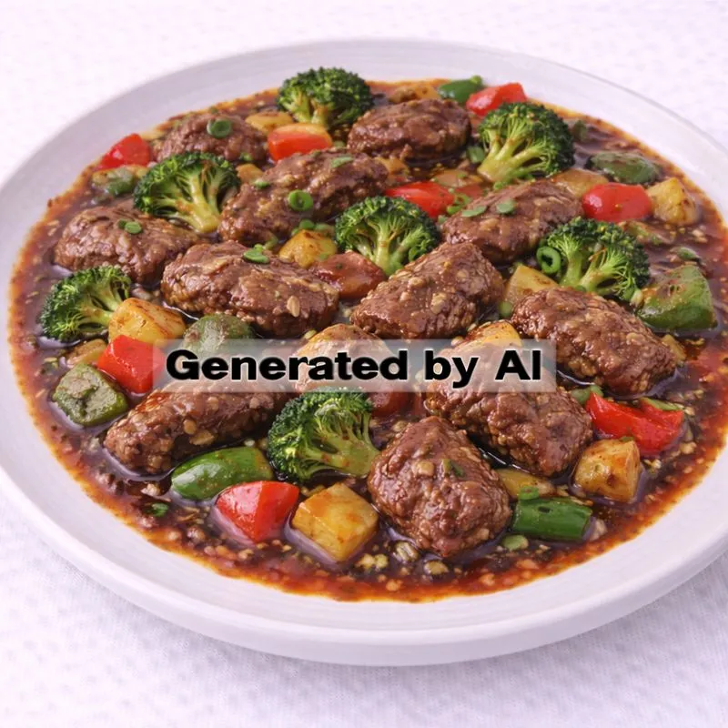 b) Indrefilet med kinesisk peppersaus