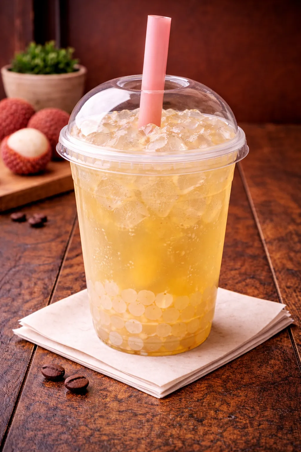 Lychee i jasmin te med krystal perler