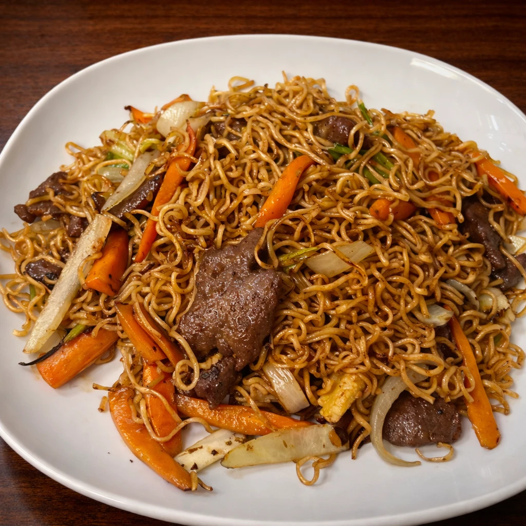 Stekt nudler med kylling / biff / scampi / tofu