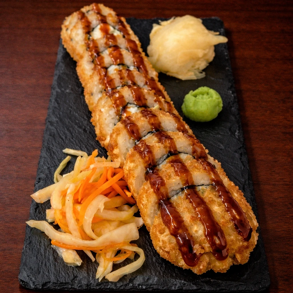 Crispy kveite maki (10 biter)