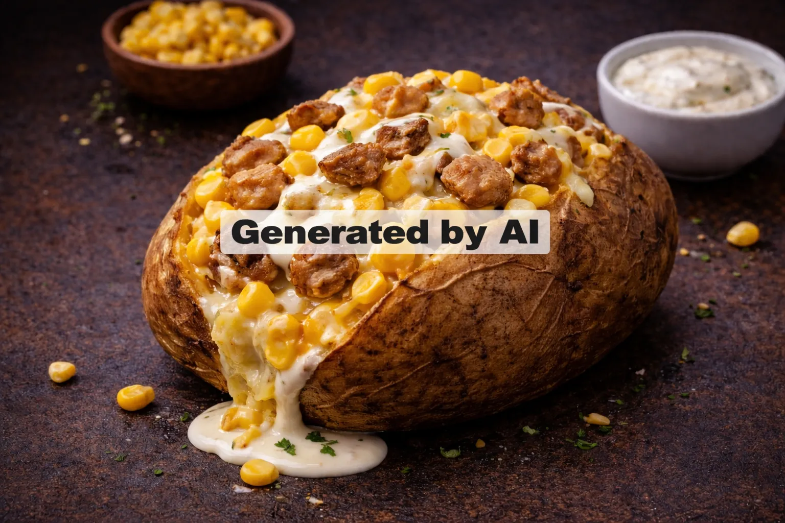 Bakt potet med kylling