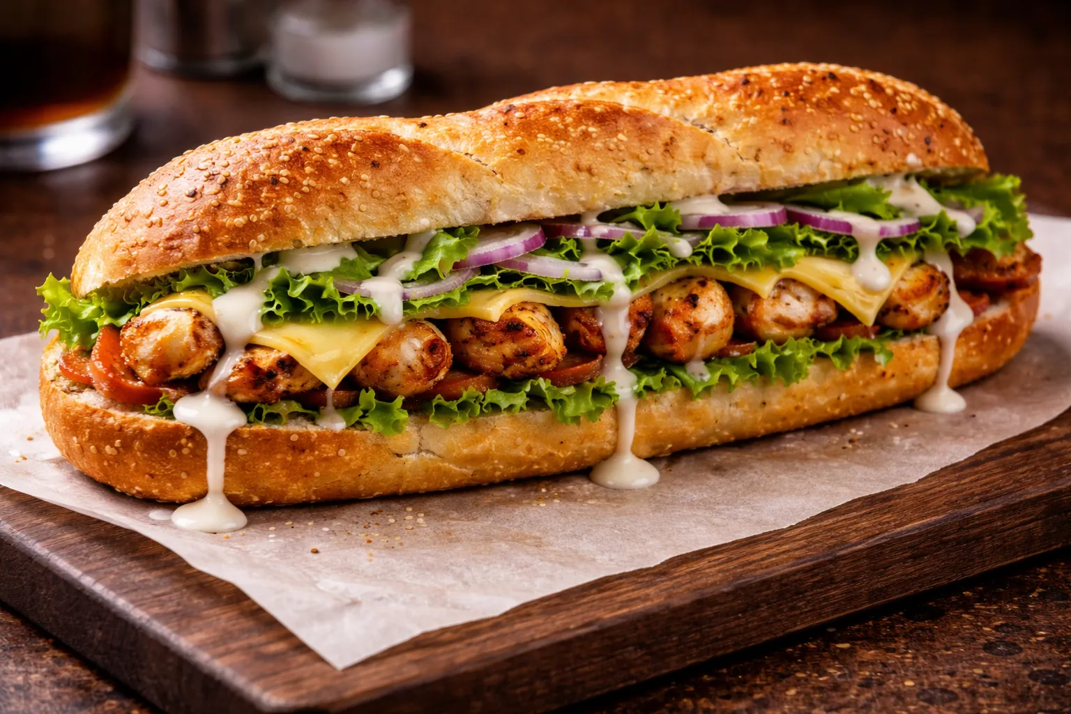 Baguette med kylling