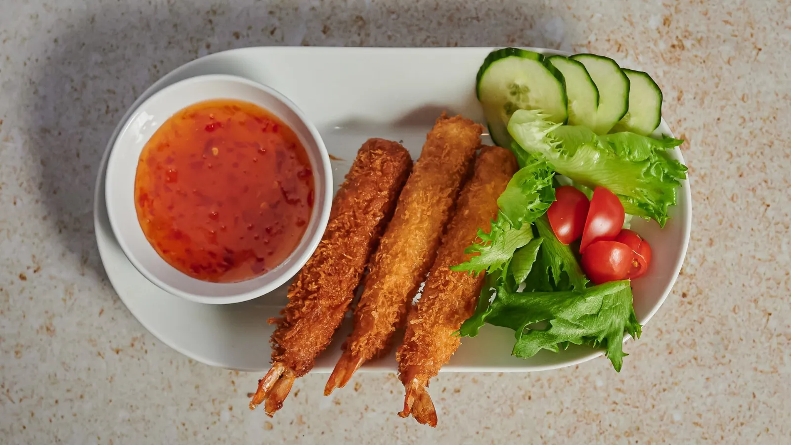 Scampi 3 stk med salat