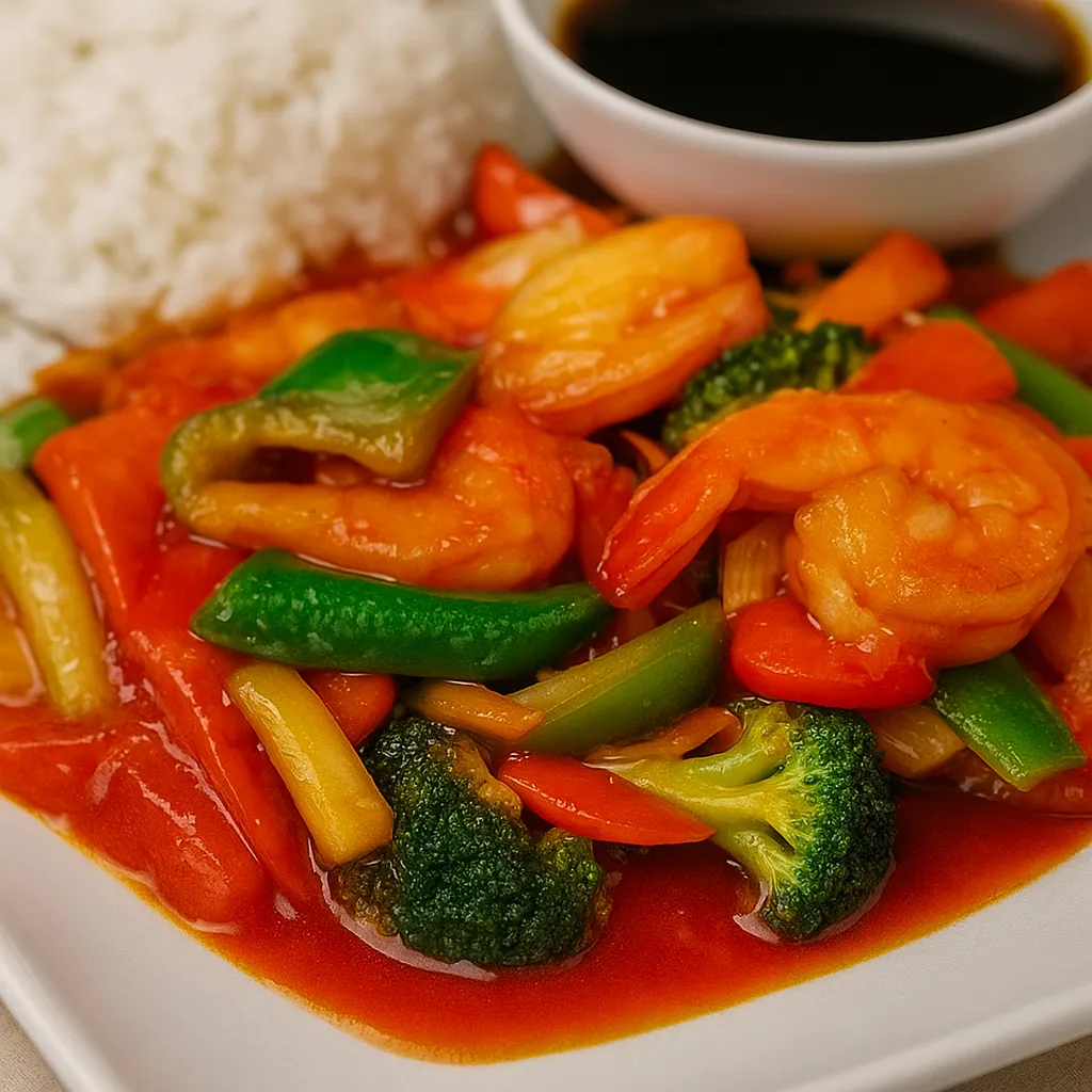 Sursøt wok med sjømat