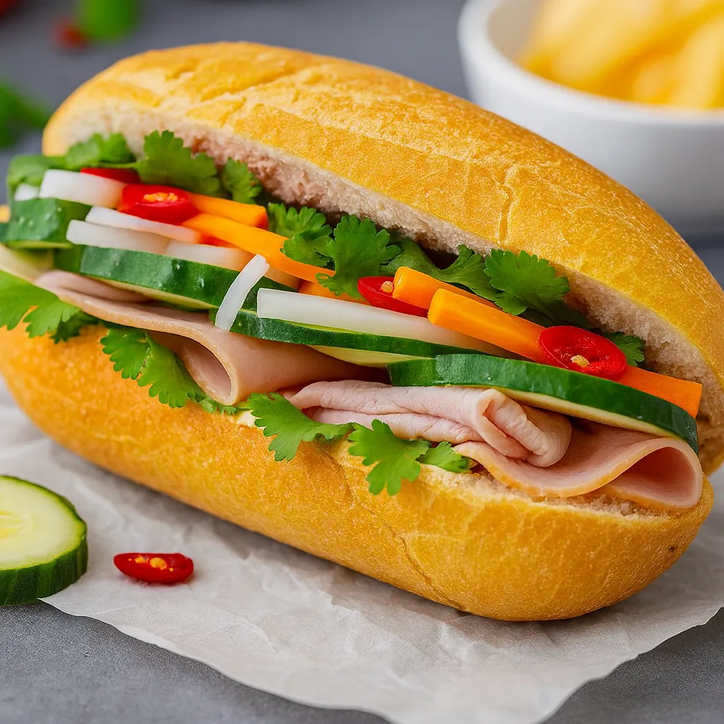 Bánh mì thịt gà chà bông (Kylling)