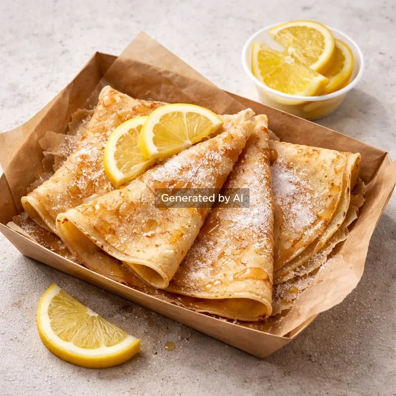 Klassisk pannekake med sukker og sitron