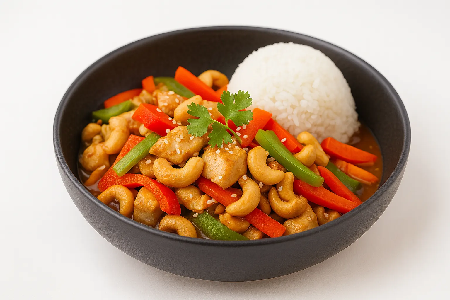 Kylling med cashewnøtter og ris 