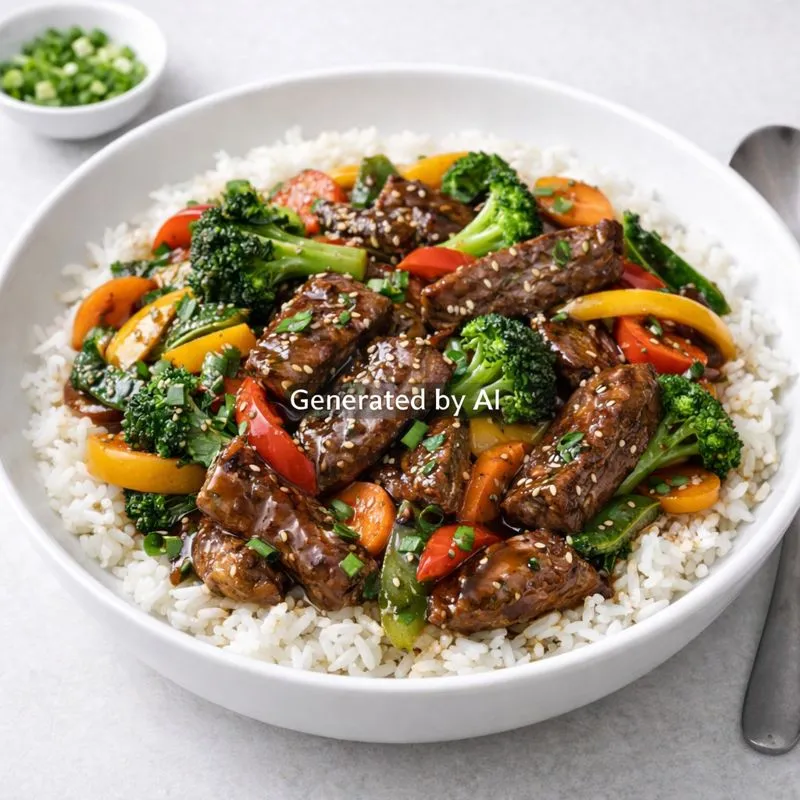 Asiatisk biff med ris