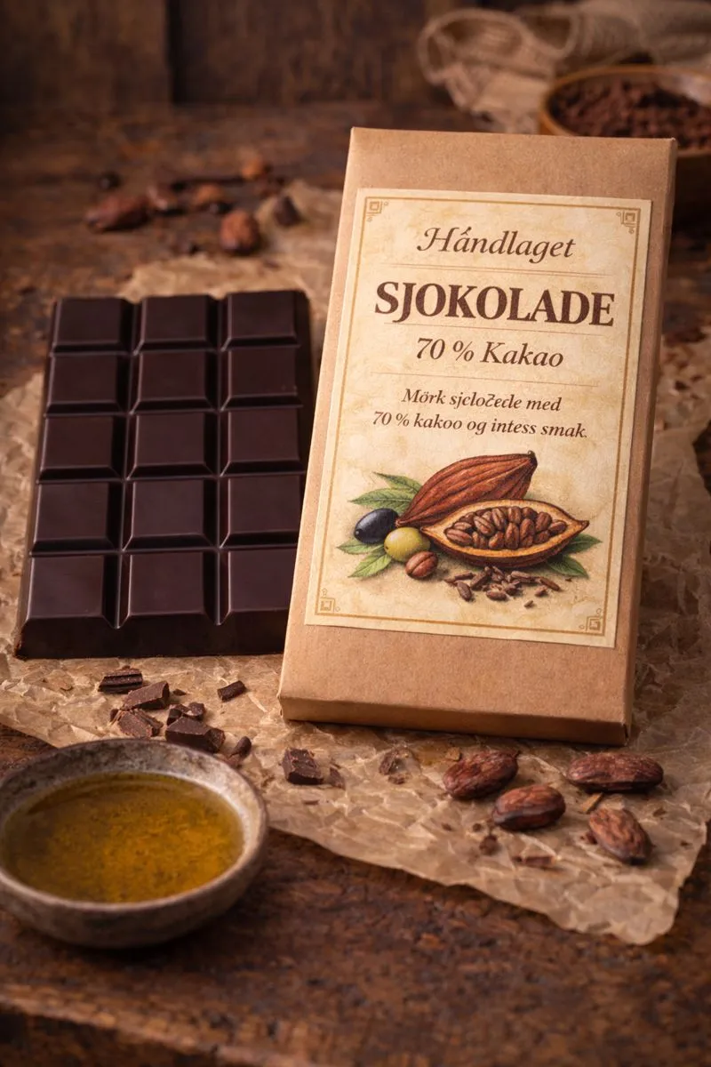 Håndlaget Sjokolade 70 % Kakao