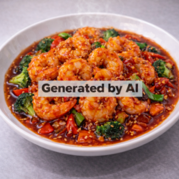 Kongereker i chili- og hvitløksaus (sterk)