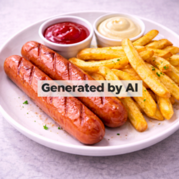 Pølser med pommes frites