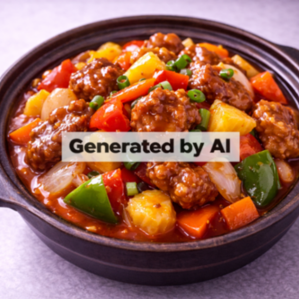 Sur-søt biff med grønnsaker