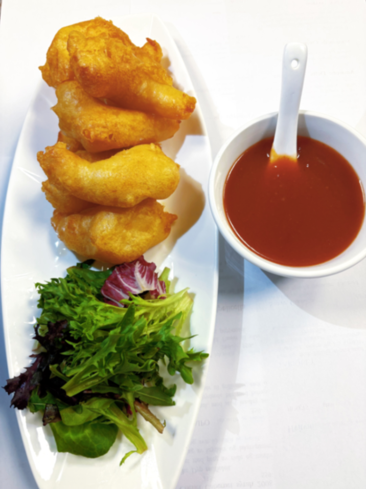 Innbakt kongereker med sursøt saus