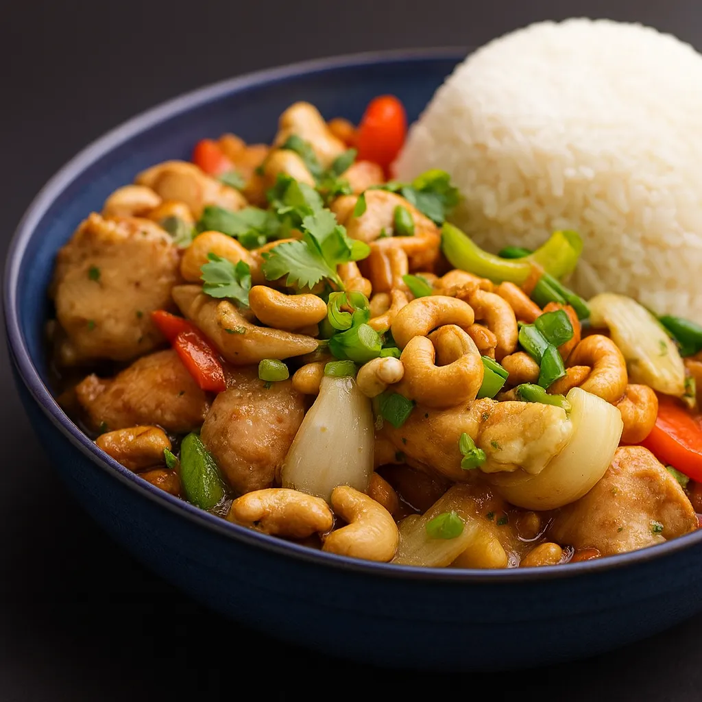 Kyllingwok med cashewnøtter (Gai Pad Med Mamuang Himmapan)