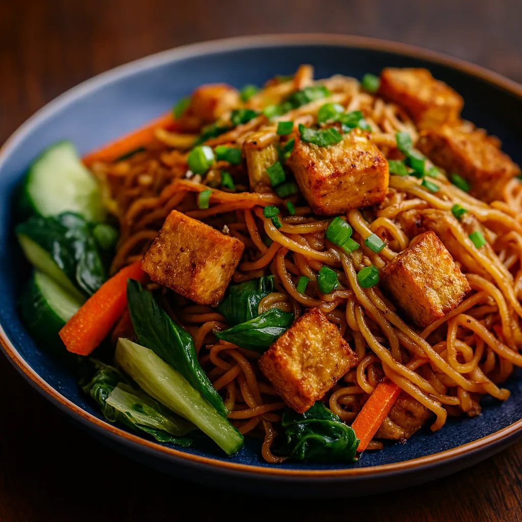 Stekte nudler med tofu