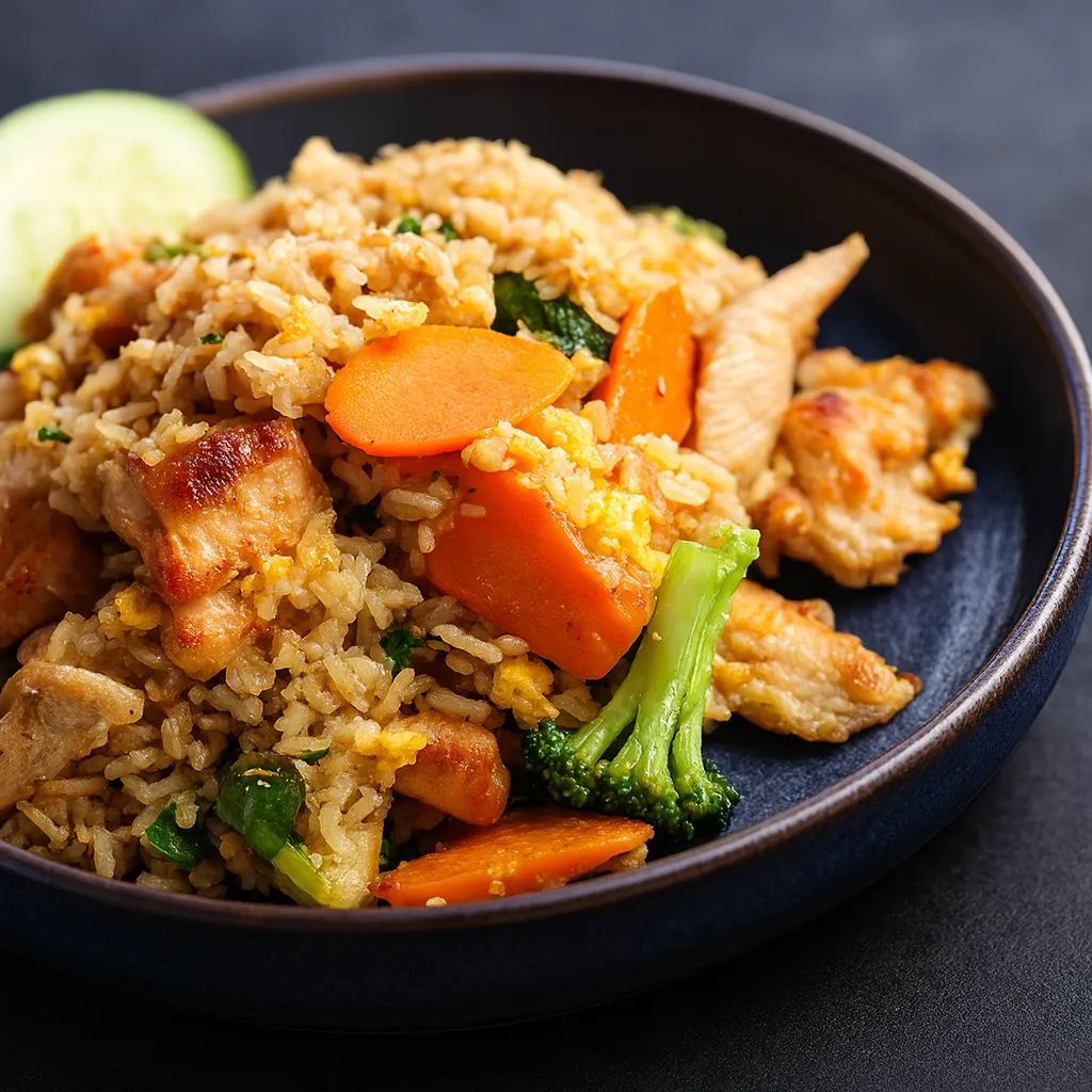 Stekt ris med kylling