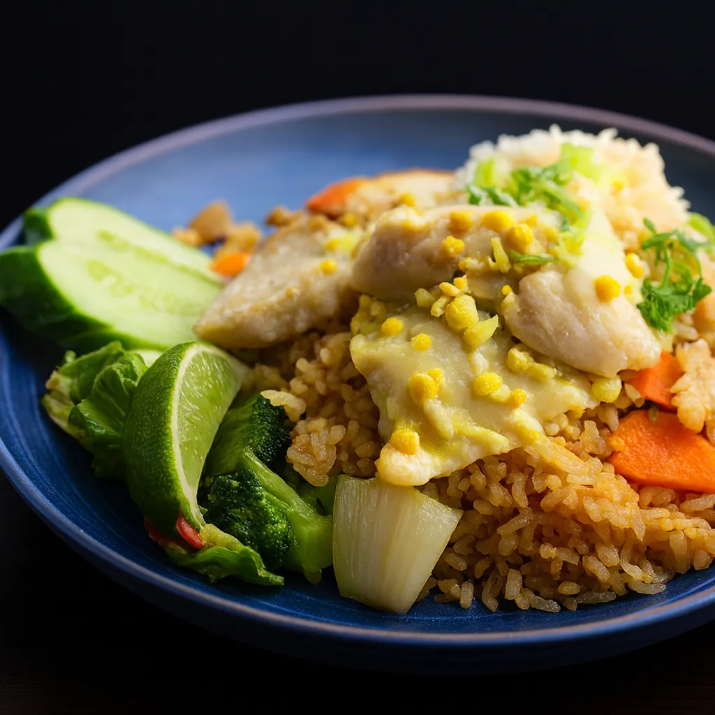 Stekte ris med kylling (Kao pad Thai)
