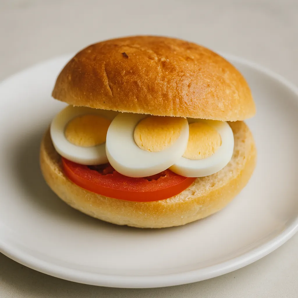 Glutenfri rundstykke med egg og tomat