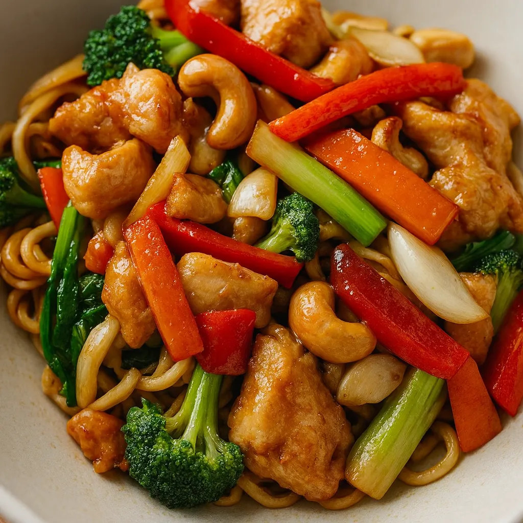 Stekt kylling med cashewnøtter