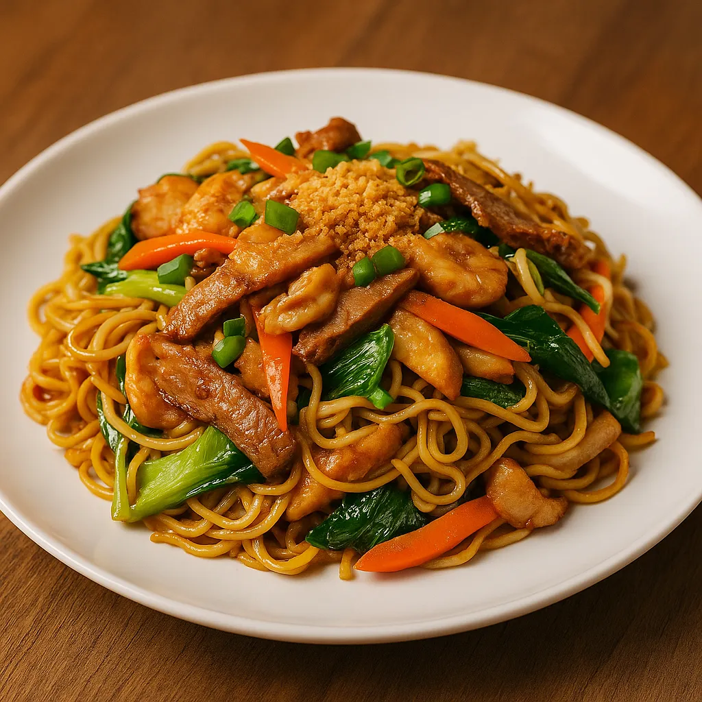 Pad bha mhee (stekte egg nuddler) 