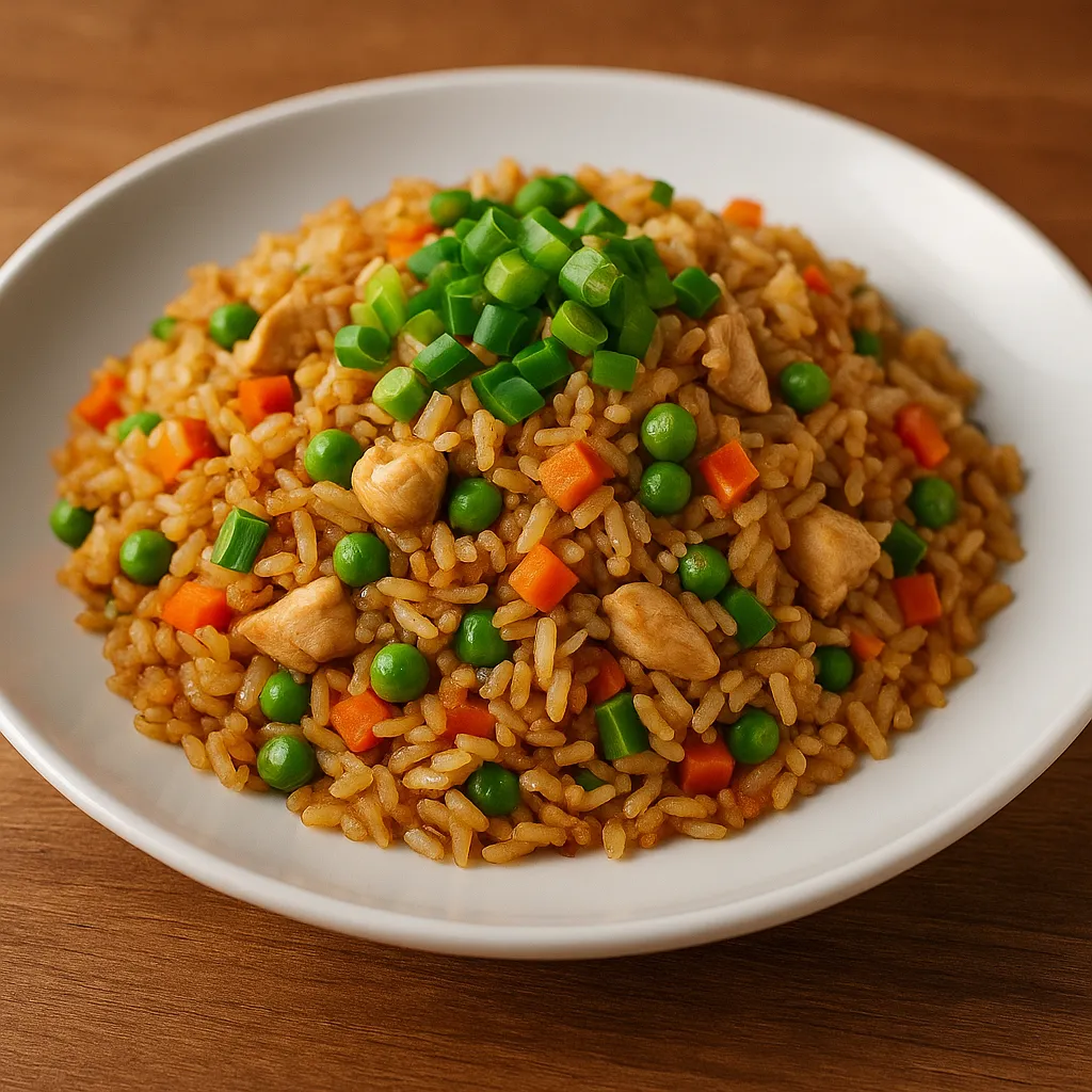 Stekte ris med kylling