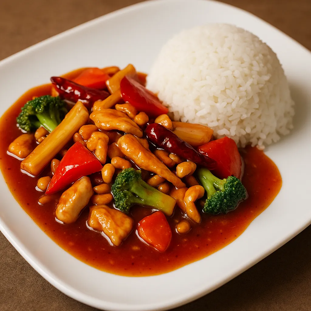 Kylling i gong bao saus (sursøt og sterk)