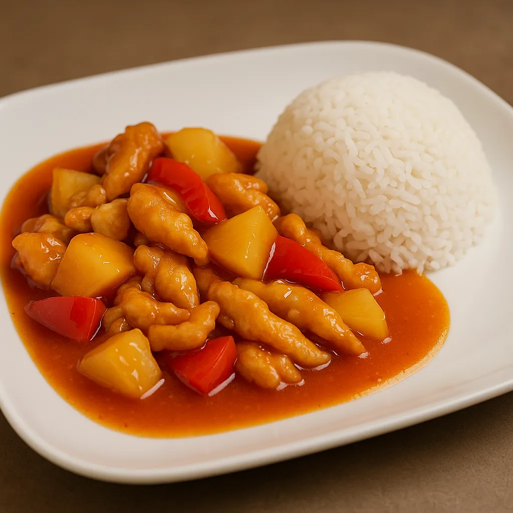 Kylling med ananas sursøt saus