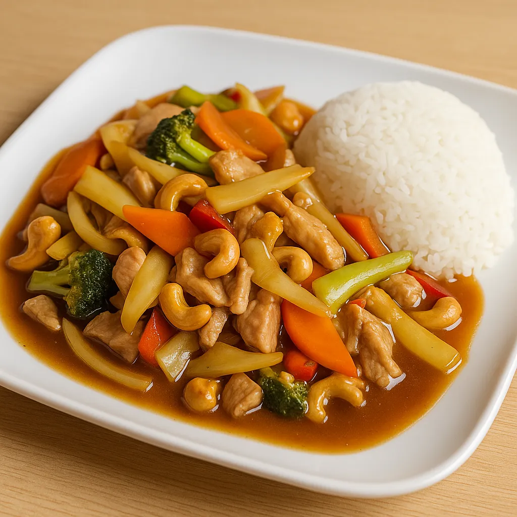 Svinefilet chopsuey med cashewnøtter