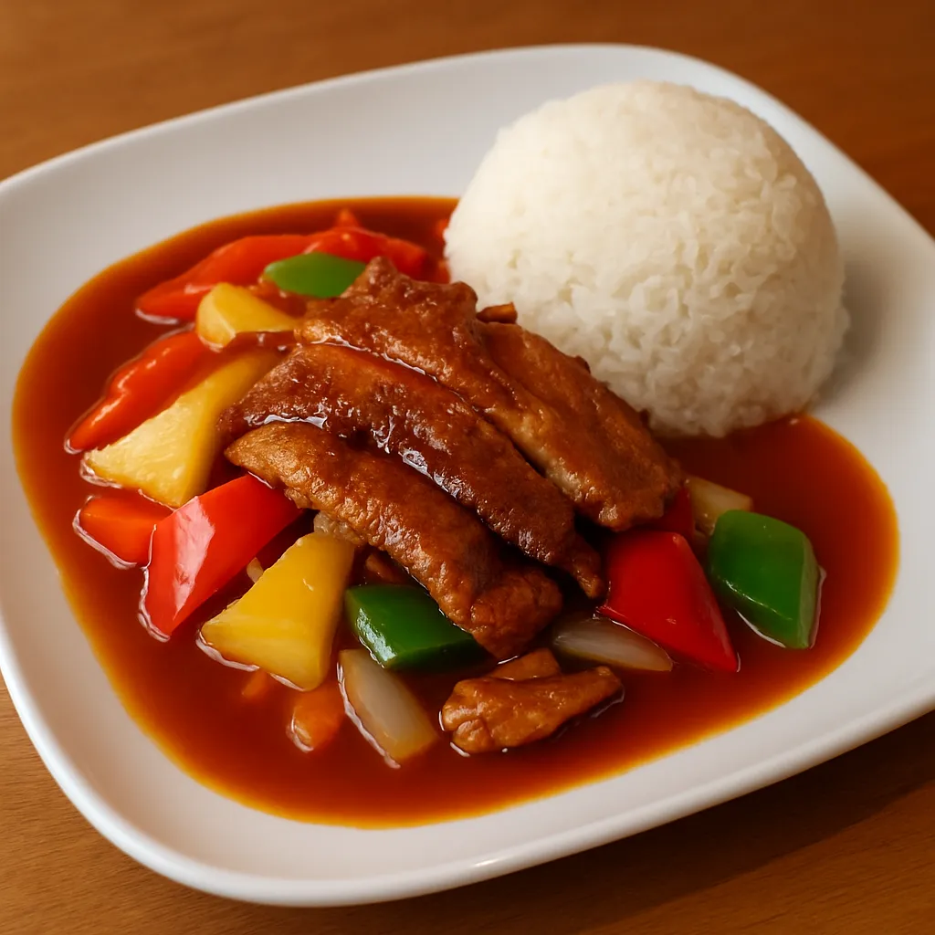 Innbakt and med sursøt saus