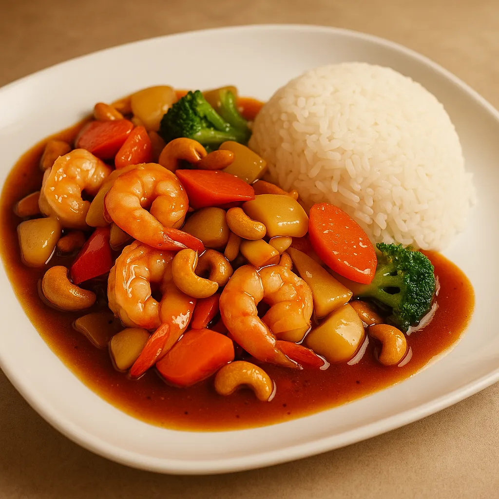 Kongereker i gongbaosaus (sursøt og sterk)