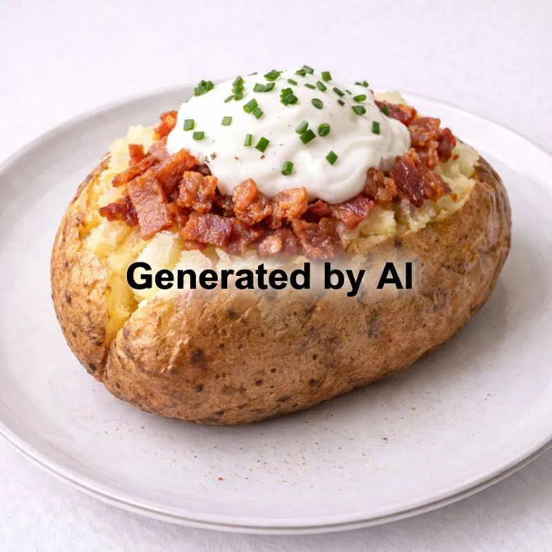 Bakt potet med bacon
