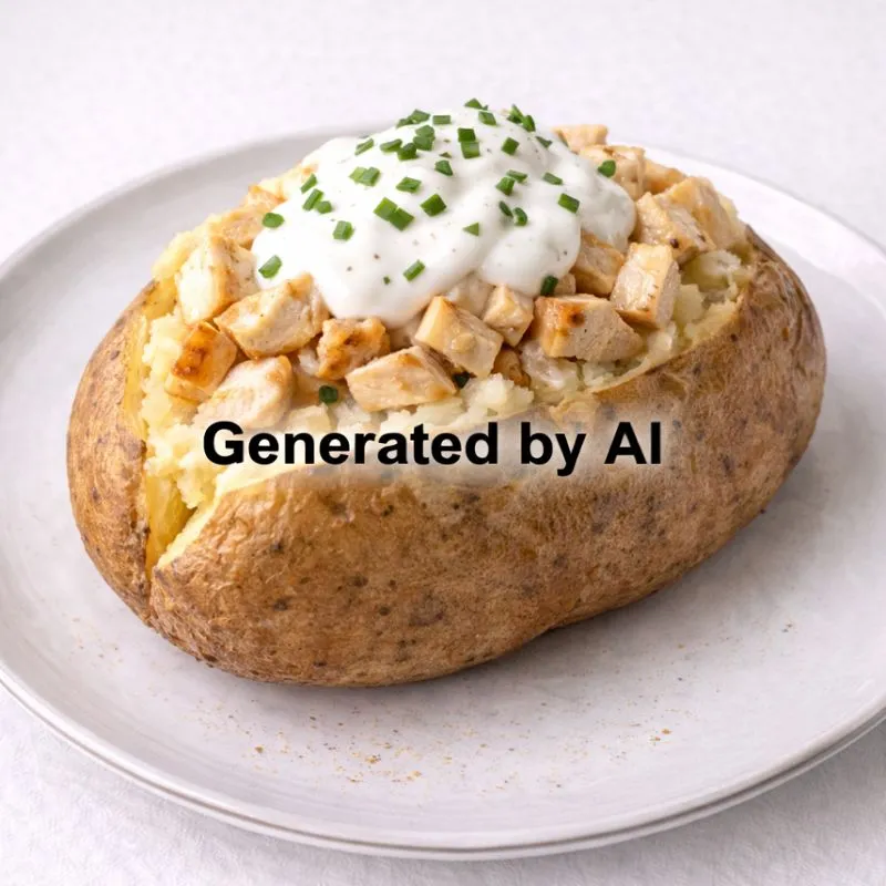 Bakt potet med kylling