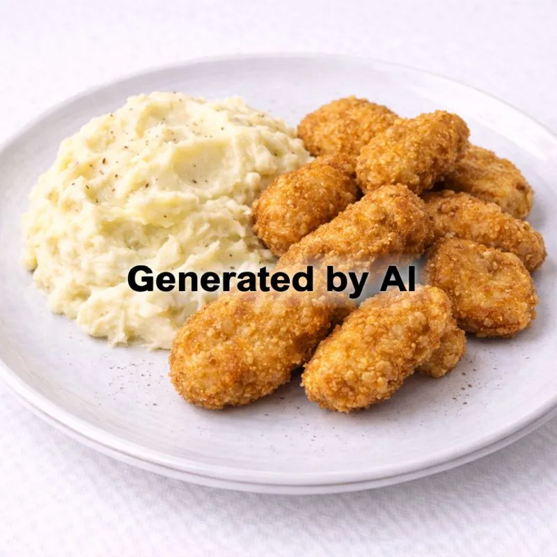 Kyllingnuggets med potetpuré