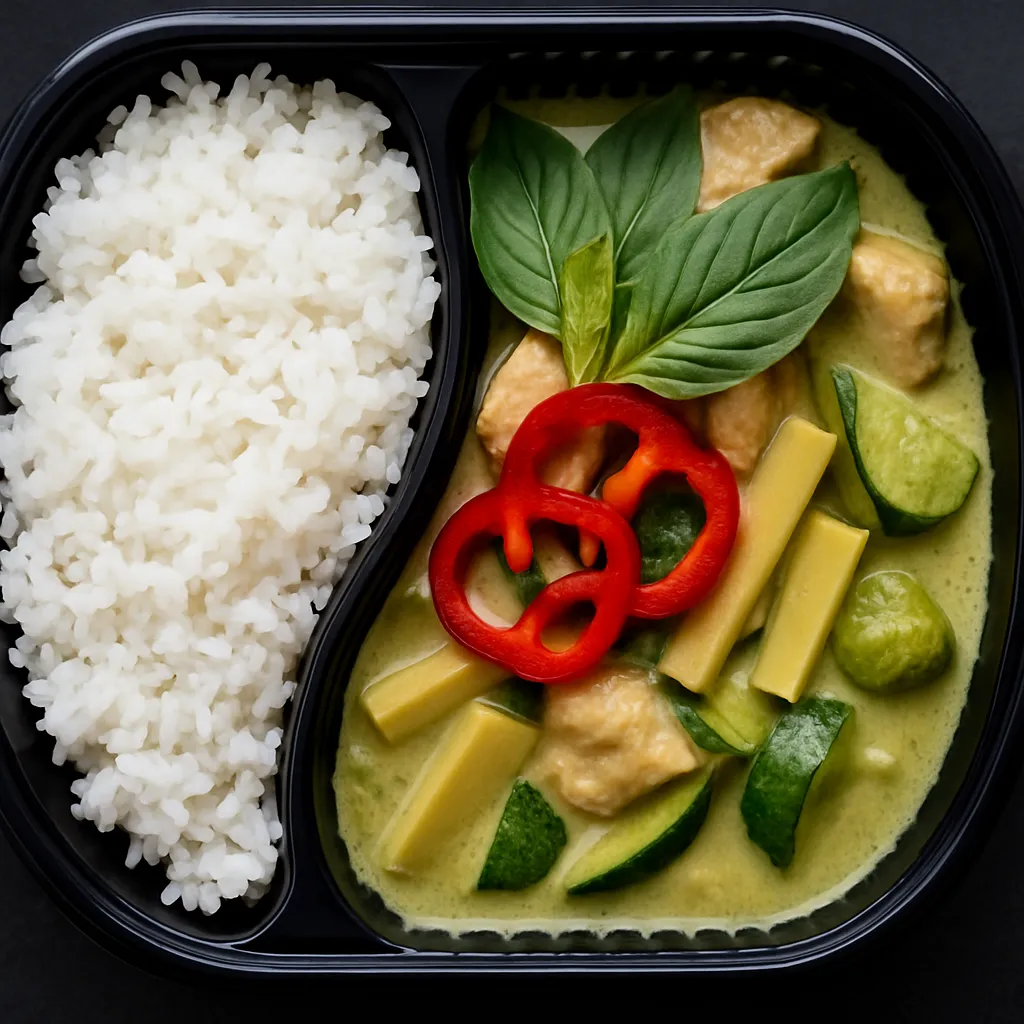 Green karri med kylling eller biff