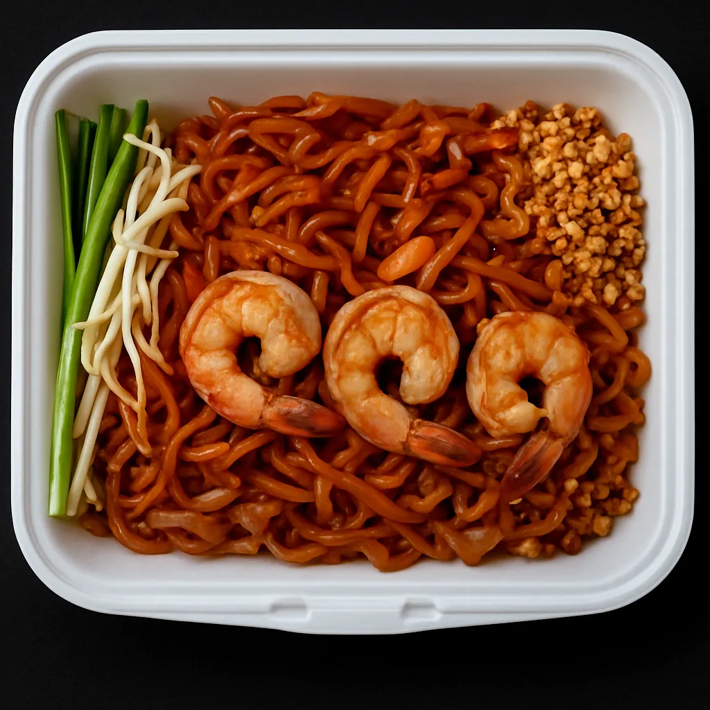 Padthai med kylling eller scampi