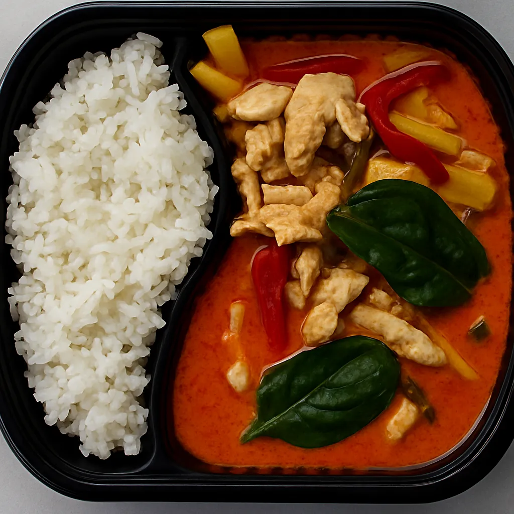 Geng Deng, Rød-karri med kylling eller biff