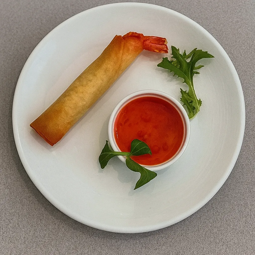 Vårrull med scampi per stykk